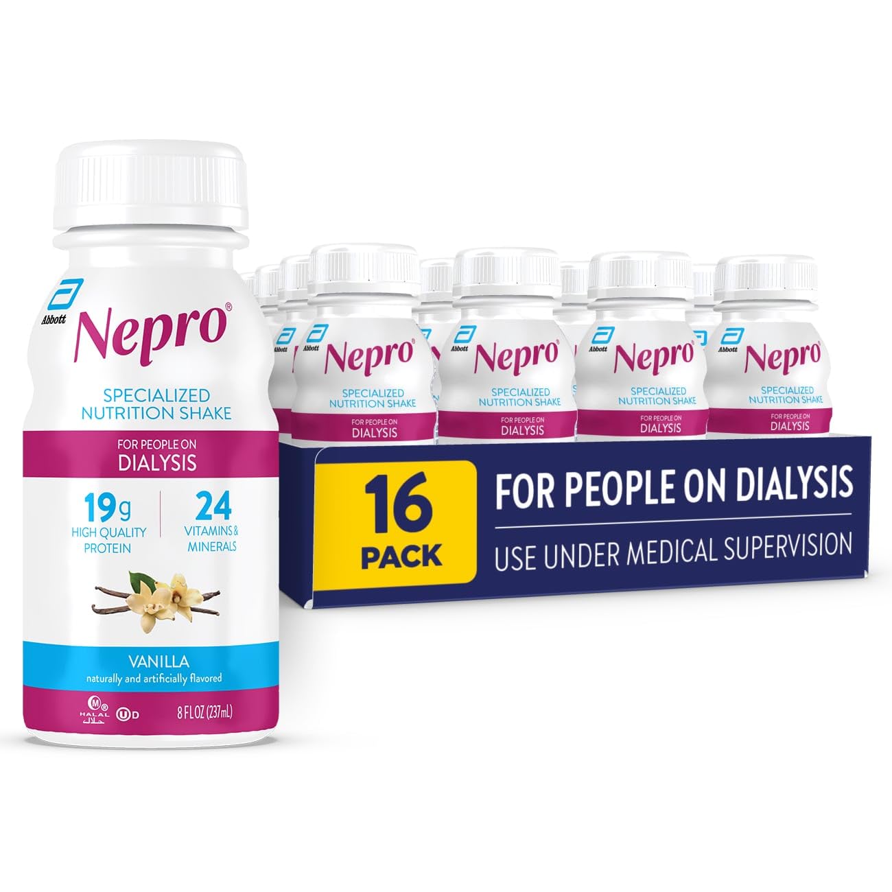 Nepro Nutrition Shake for People on Dialysis,19g Protein,420 Calories,Mixed Berry,8 fl oz,(Pack of 48)