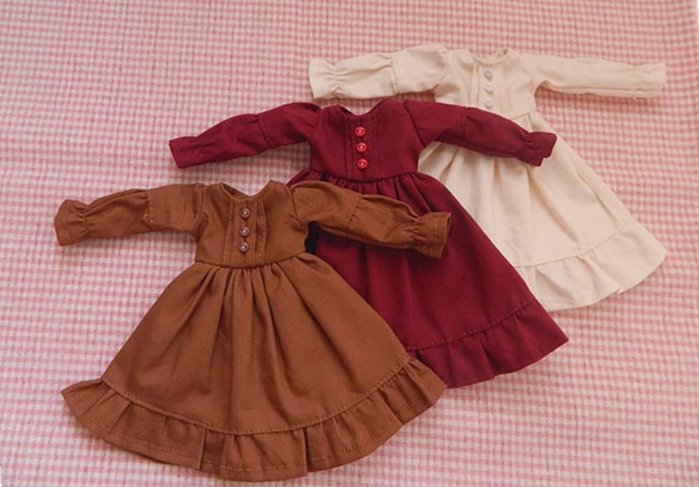 Doll Clothing Fashion Dress for Blyth,Ob24,Licca,Azone BJD Doll Clothes Toys Accessories Gifts (Apricot)(Only Clothes)