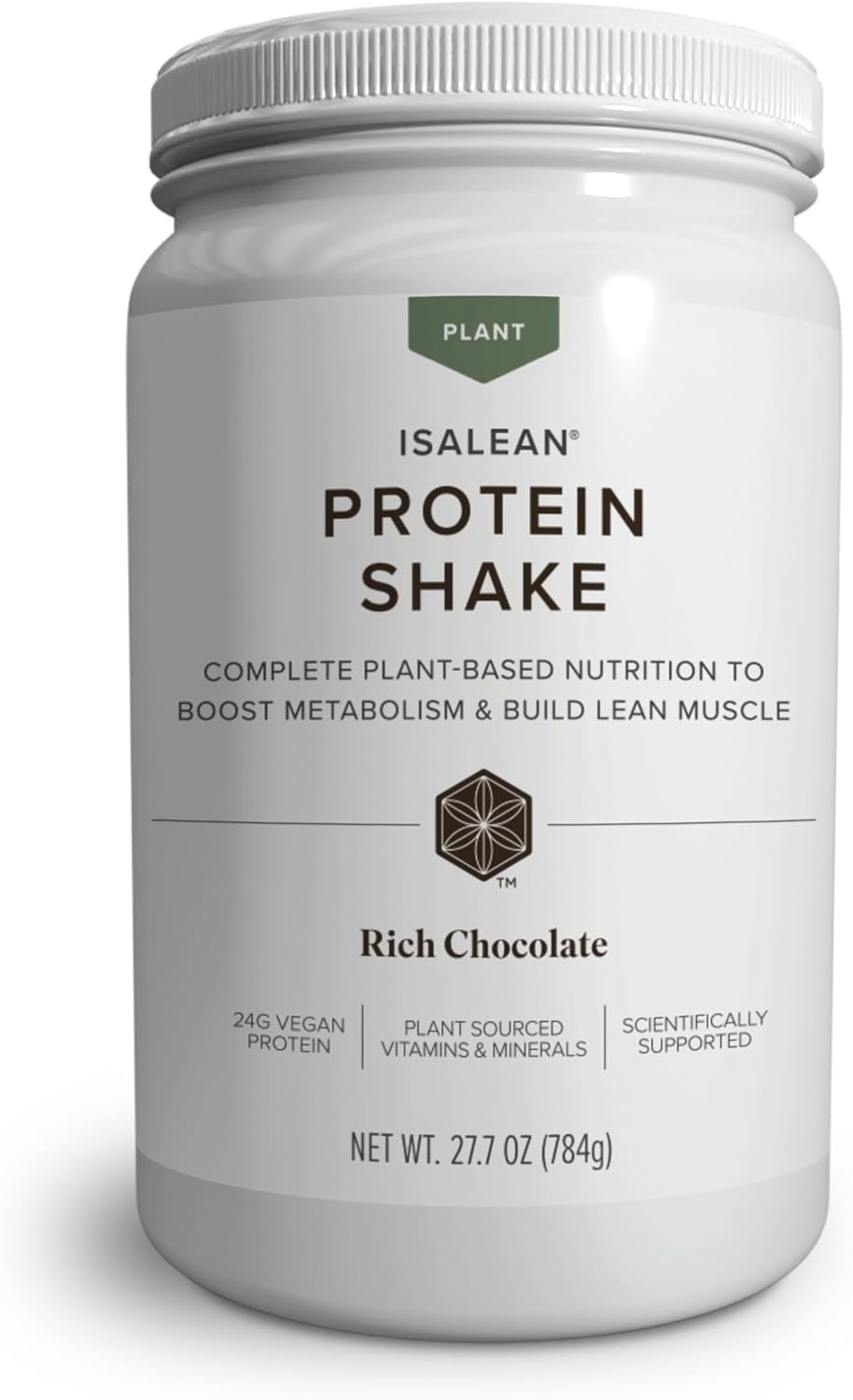 Isagenix IsaLean, 24g Plant-Based Protein, Rich Chocolate, 27.2 oz