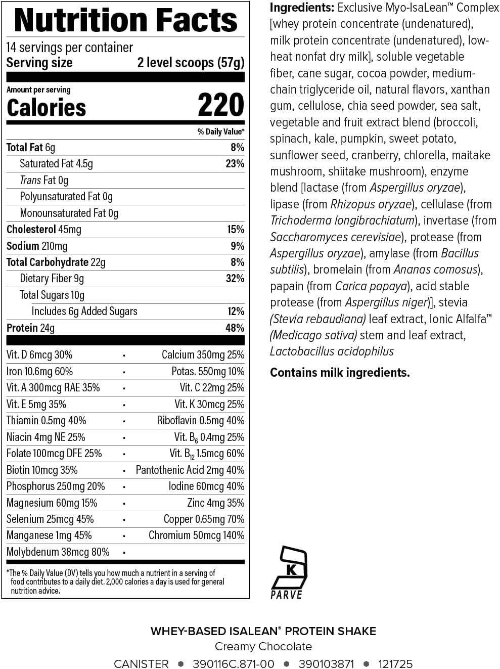 Isagenix IsaLean, 24g Protein Shake, Creamy Chocolate, 28.1 oz