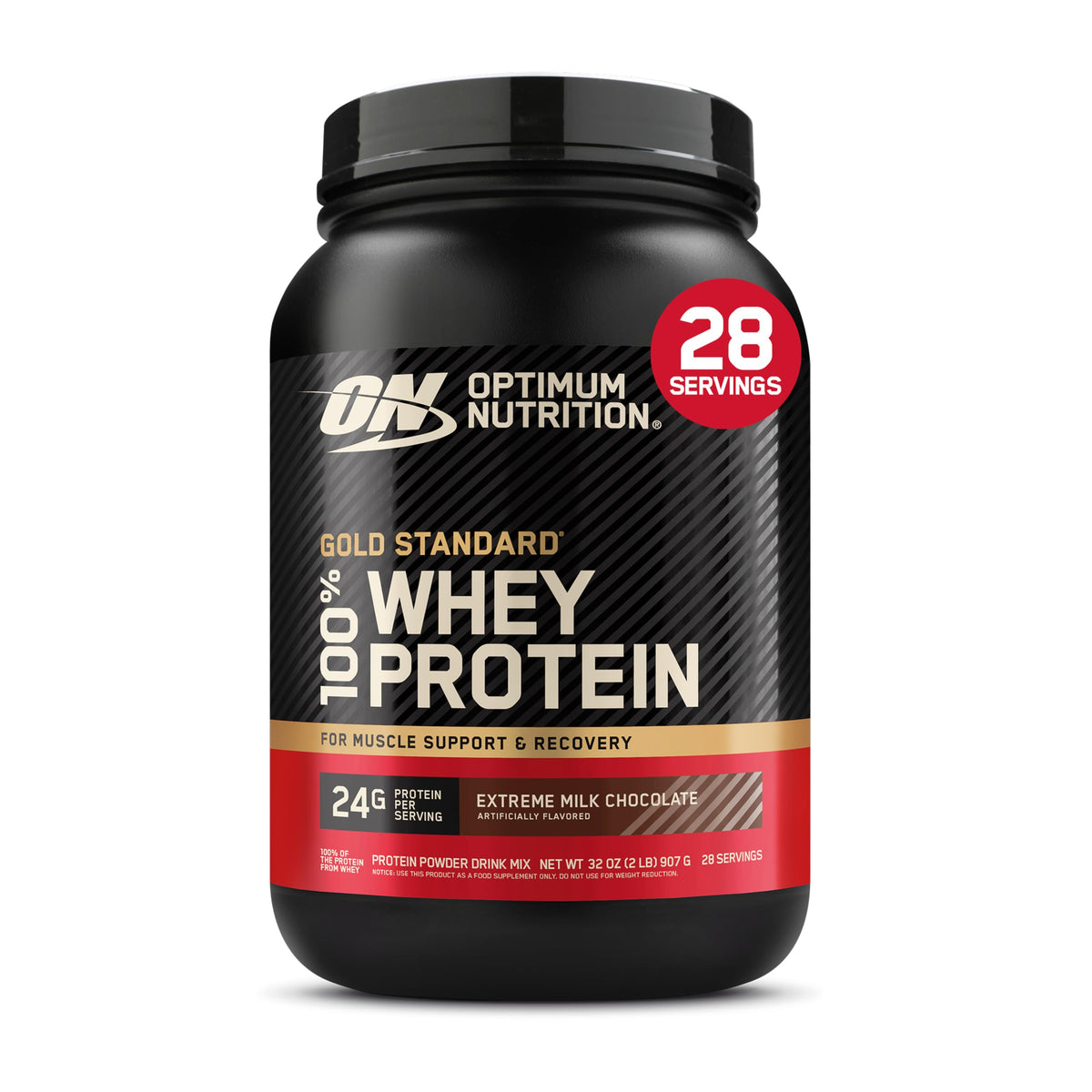 Optimum Nutrition Gold Standard Whey Protein, Double Rich Chocolate, 2 LB