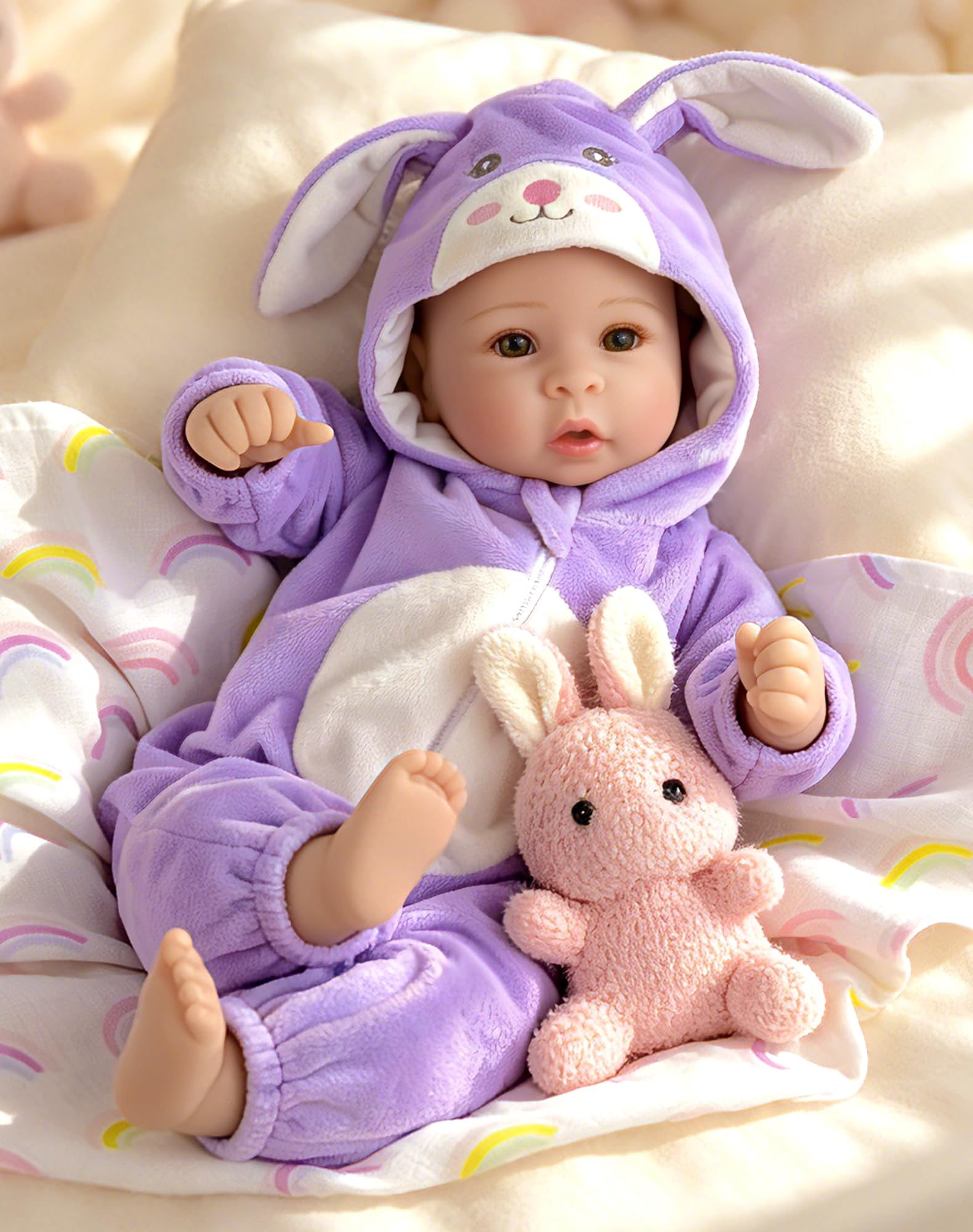 Aori Baby Dolls - 17 Inch Real Life Doll with Ultra Soft Body & Fox Outfits for Girls 3+ | Pretend Play, Adoption Day, Photography Prop, Collectible