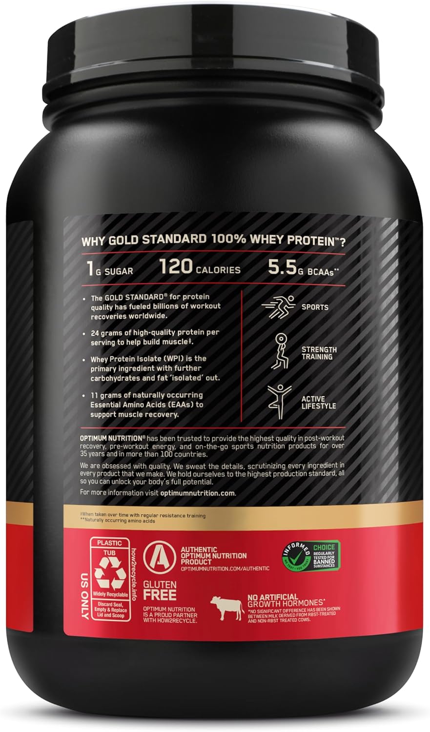 Optimum Nutrition Gold Standard Whey Protein, Double Rich Chocolate, 2 LB
