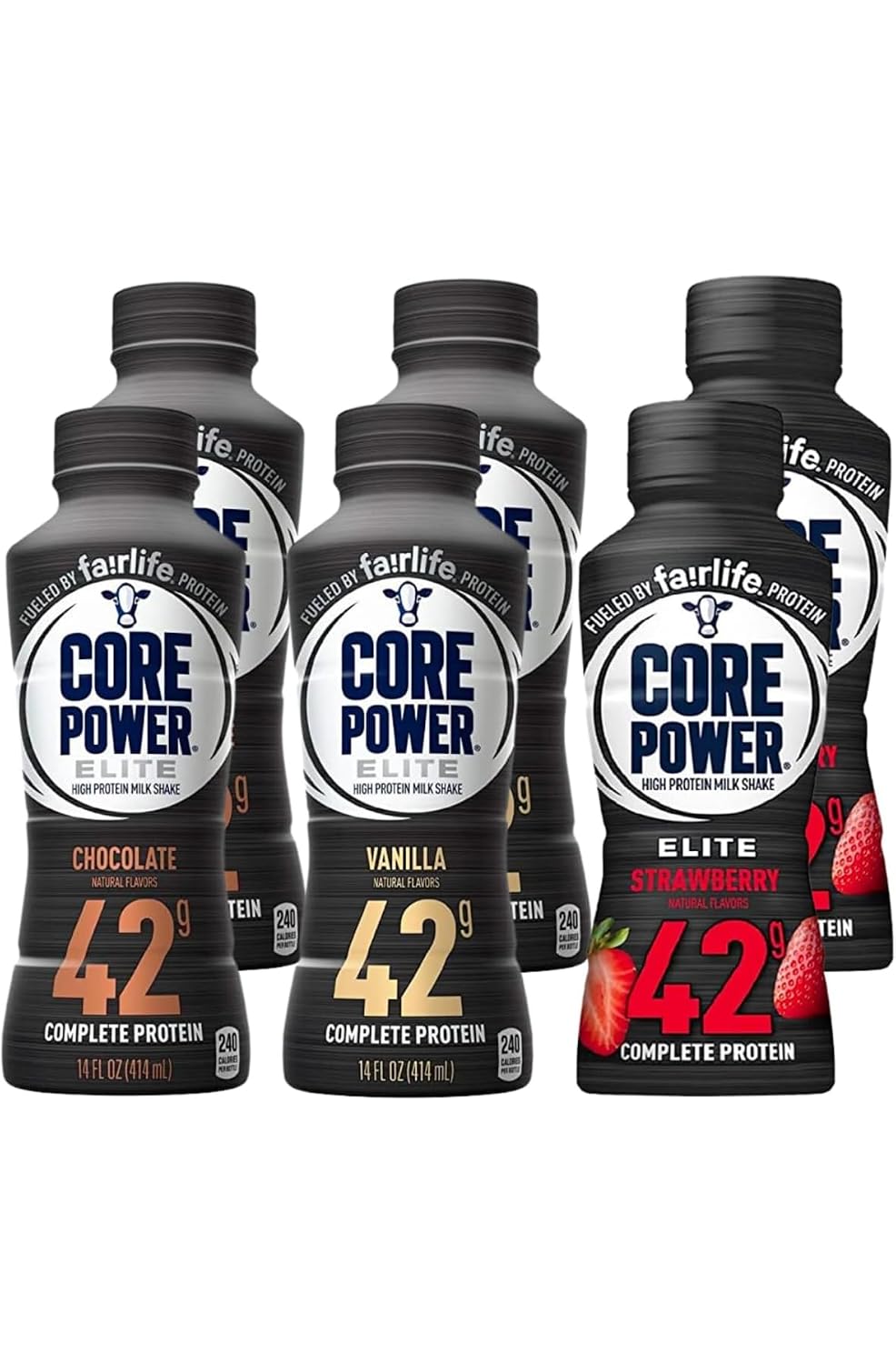 Baxter Expresss: Fairlife Core Power High Protein Milk Shake 42g (Pack of 12) 3 Flavor Pack - Chocolate, Vanilla and Strawberry 14 Fl bottles