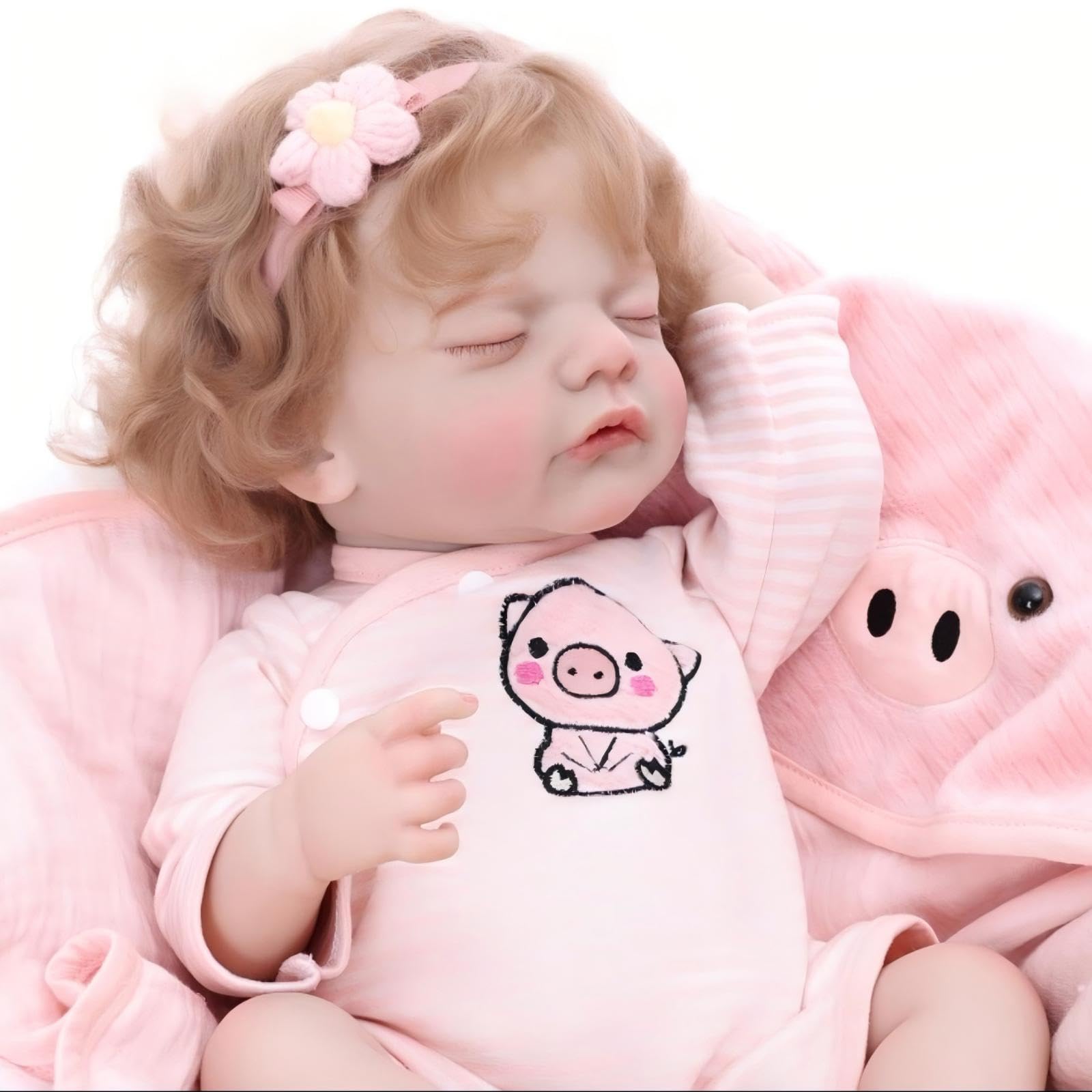 Lifelike Reborn Baby Doll, 22 Inches 55 cm Vinyl Newborn Doll with Removable Dress, Realistic Baby Doll with Magnetic Pacifier for Gifts,Name Melanie