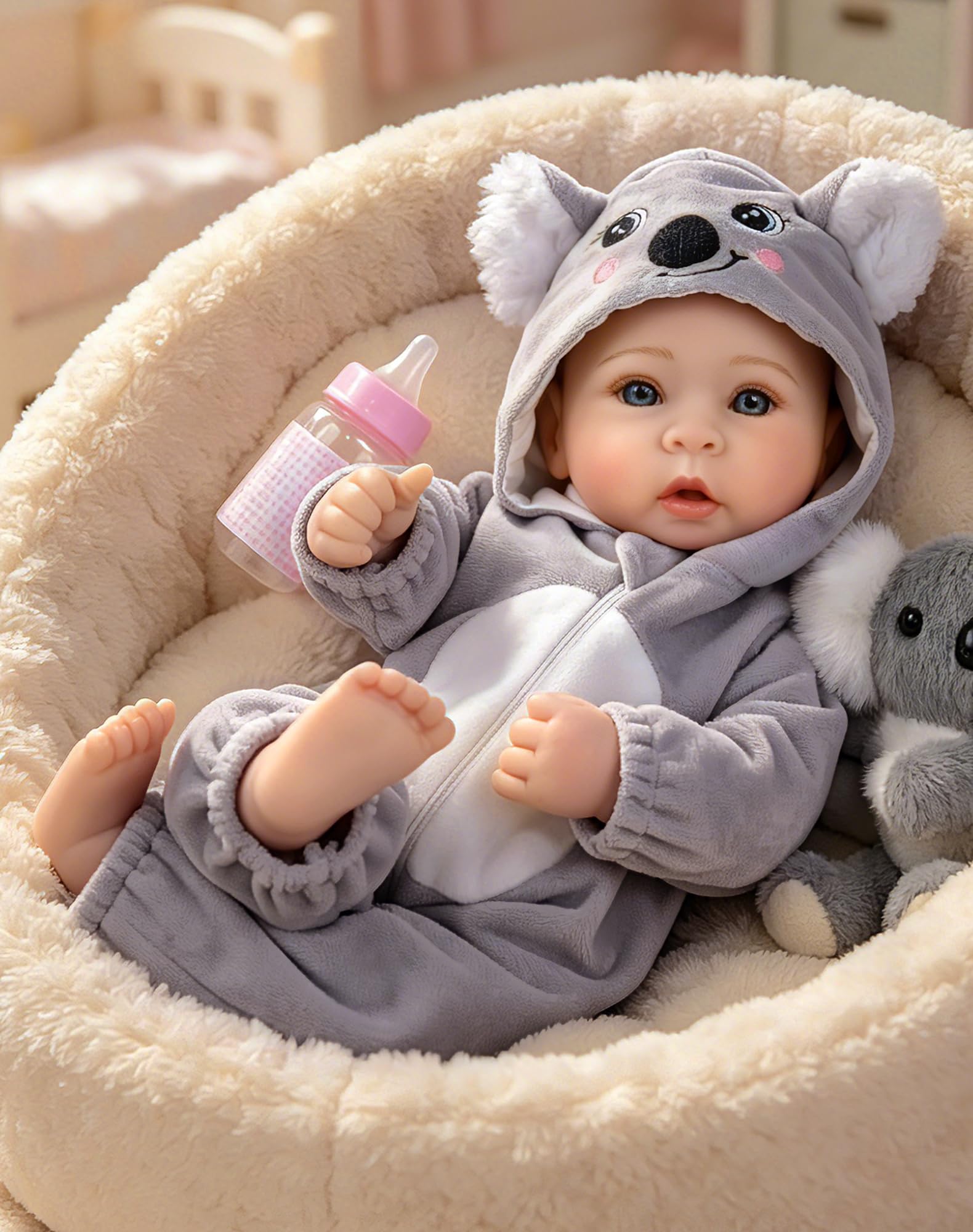 Aori Baby Dolls - 17 Inch Real Life Doll with Ultra Soft Body & Fox Outfits for Girls 3+ | Pretend Play, Adoption Day, Photography Prop, Collectible