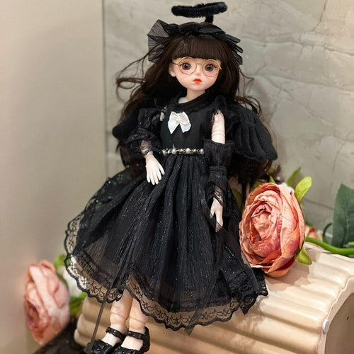 1/6 BJD Ball Jointed Blythe Smart Doll With Clothes - Anime Myou Kawaii Dolls (Black)