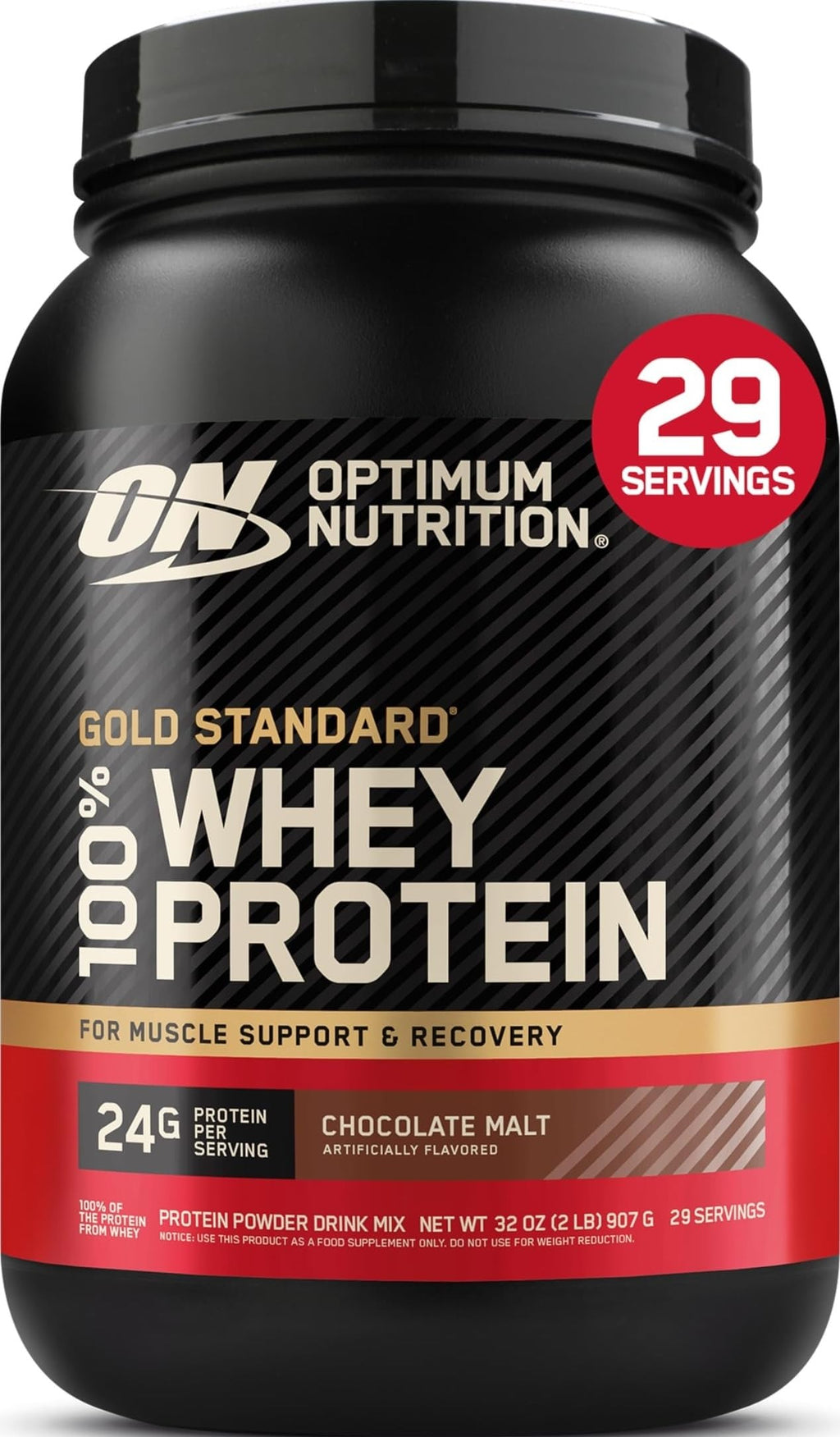 Optimum Nutrition Gold Standard Whey Protein, Double Rich Chocolate, 2 LB