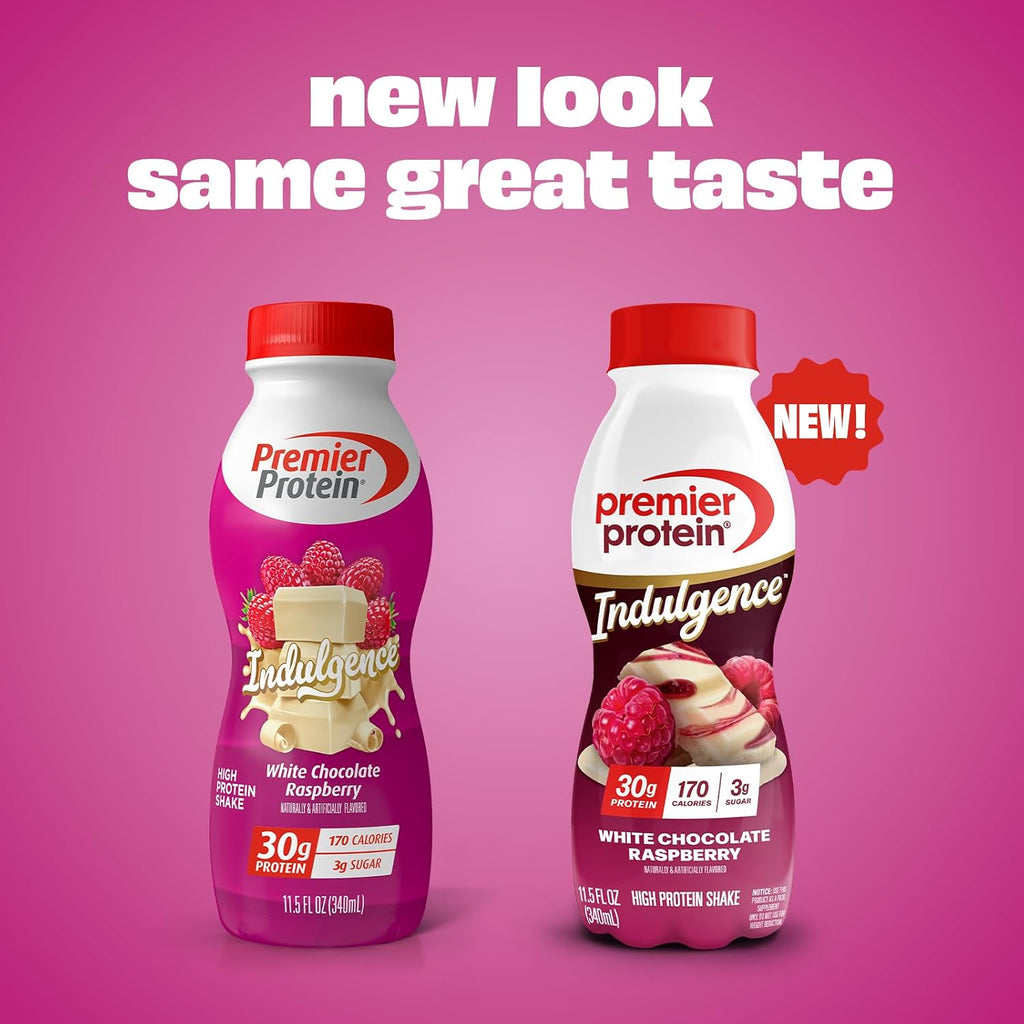 Premier Protein INDULGENCE 30g Shake, White Chocolate Raspberry, 12 Pack