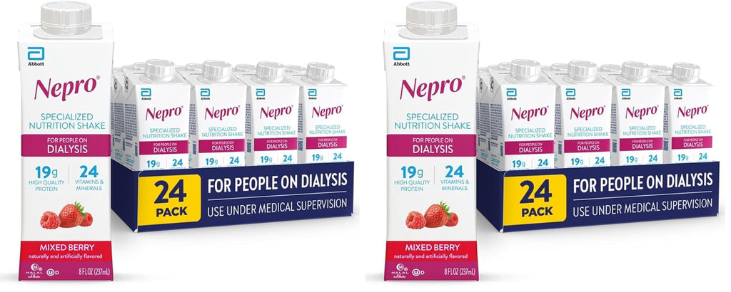 Nepro Nutrition Shake for People on Dialysis,19g Protein,420 Calories,Mixed Berry,8 fl oz,(Pack of 48)