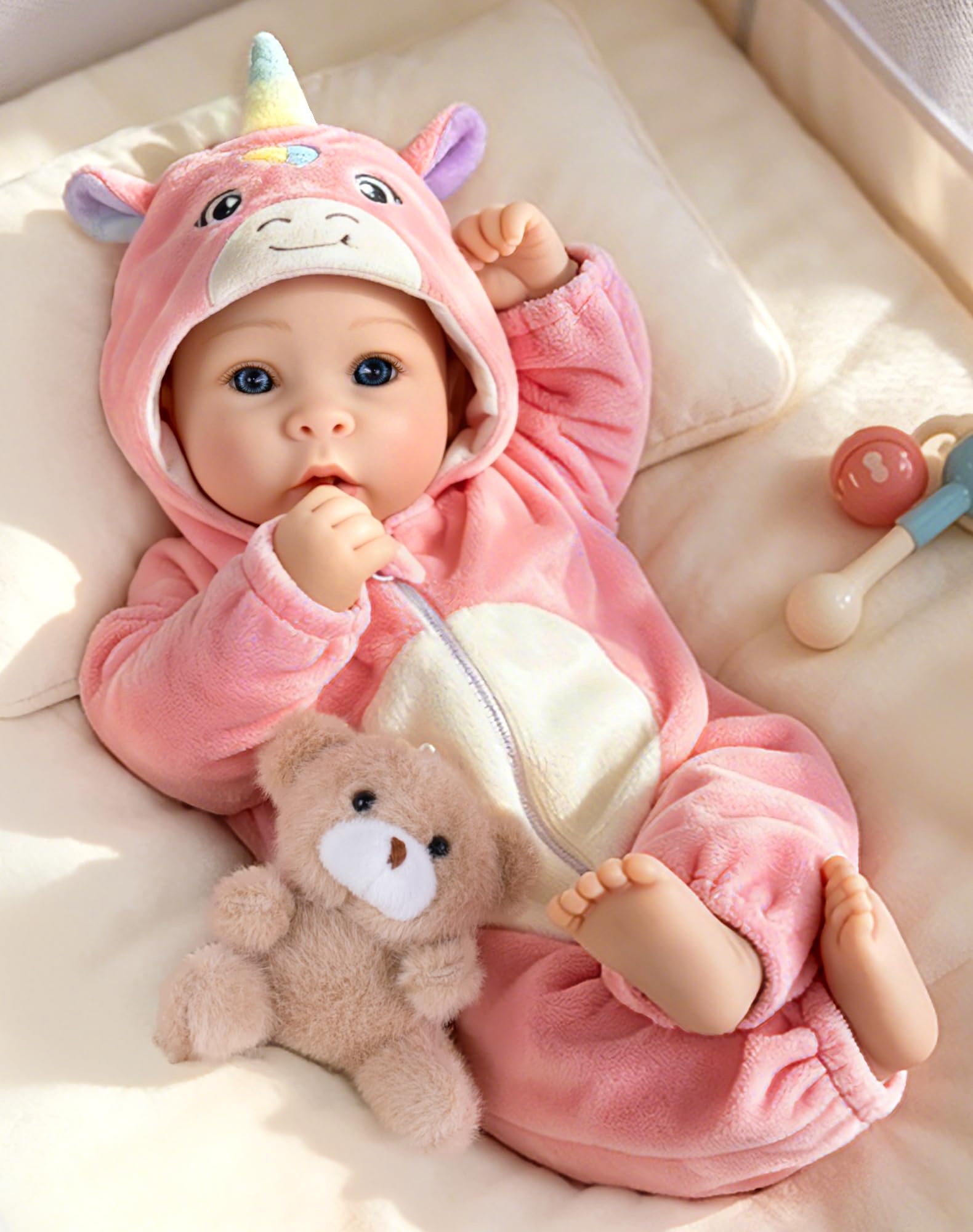 Aori Baby Dolls - 17 Inch Real Life Doll with Ultra Soft Body & Fox Outfits for Girls 3+ | Pretend Play, Adoption Day, Photography Prop, Collectible