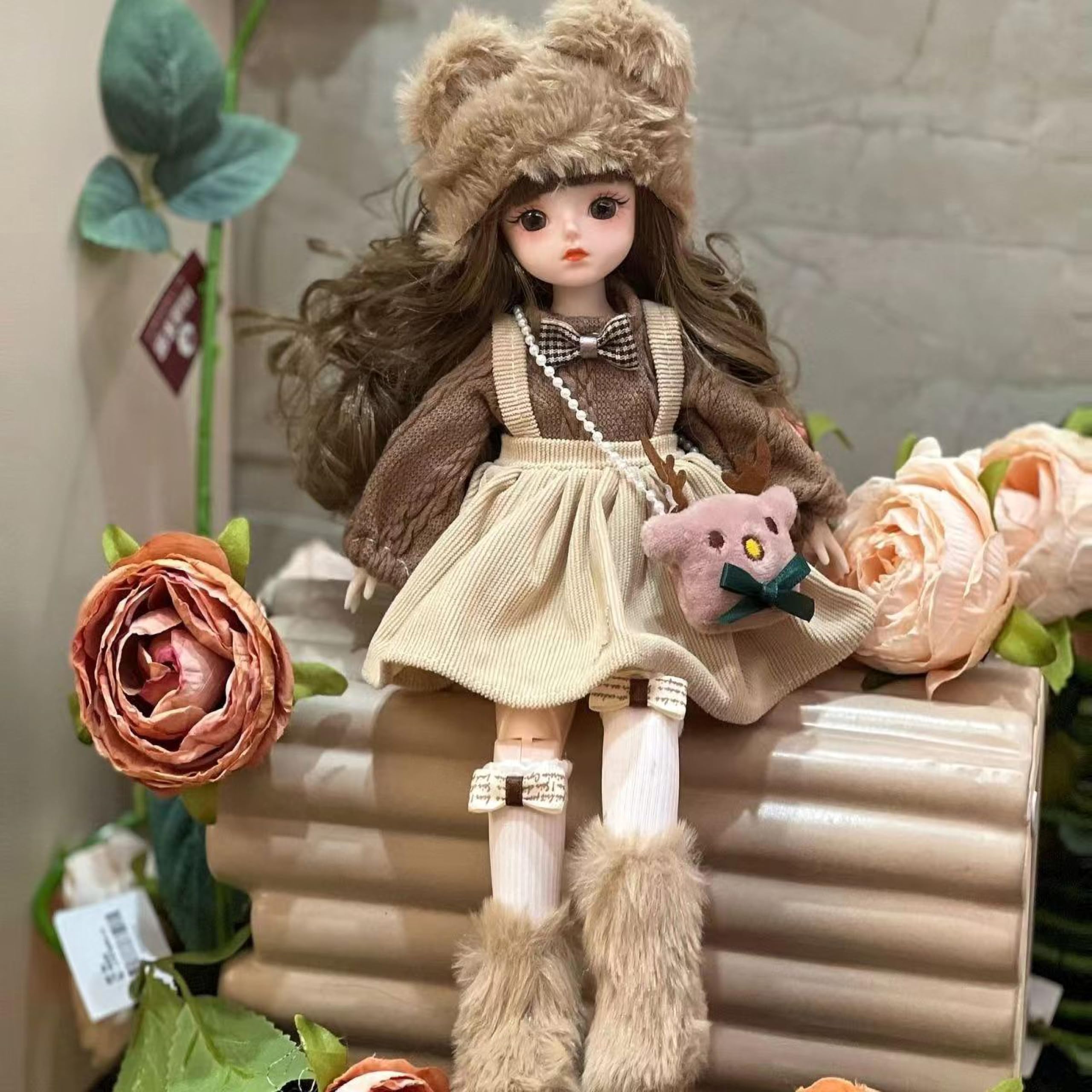 1/6 BJD Ball Jointed Blythe Smart Doll With Clothes - Anime Myou Kawaii Dolls (Black)