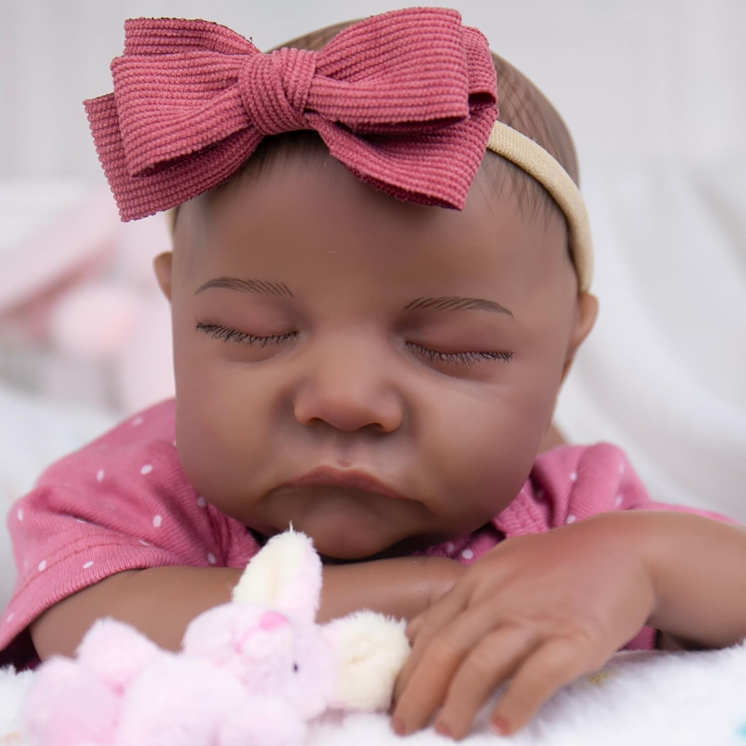 Milidool Reborn Baby Dolls Black Girl - 18-inch Realistic Baby Dolls, Lifelike Soft Vinyl Black American Doll, Nice Gift for Kids, Pre-Parents, Grand-Parents, Doll Collectors