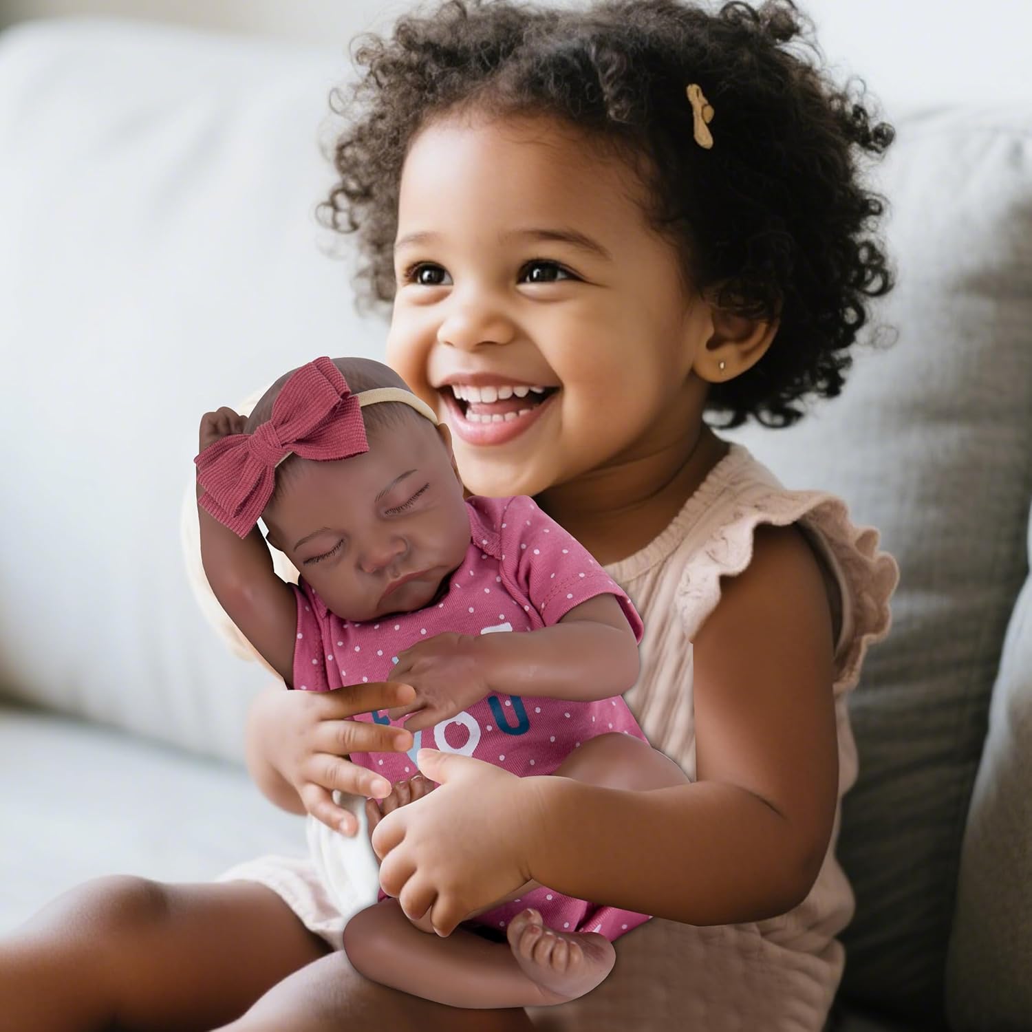 Milidool Reborn Baby Dolls Black Girl - 18-inch Realistic Baby Dolls, Lifelike Soft Vinyl Black American Doll, Nice Gift for Kids, Pre-Parents, Grand-Parents, Doll Collectors