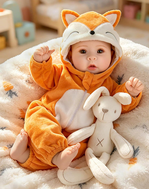 Aori Baby Dolls - 17 Inch Real Life Doll with Ultra Soft Body & Fox Outfits for Girls 3+ | Pretend Play, Adoption Day, Photography Prop, Collectible