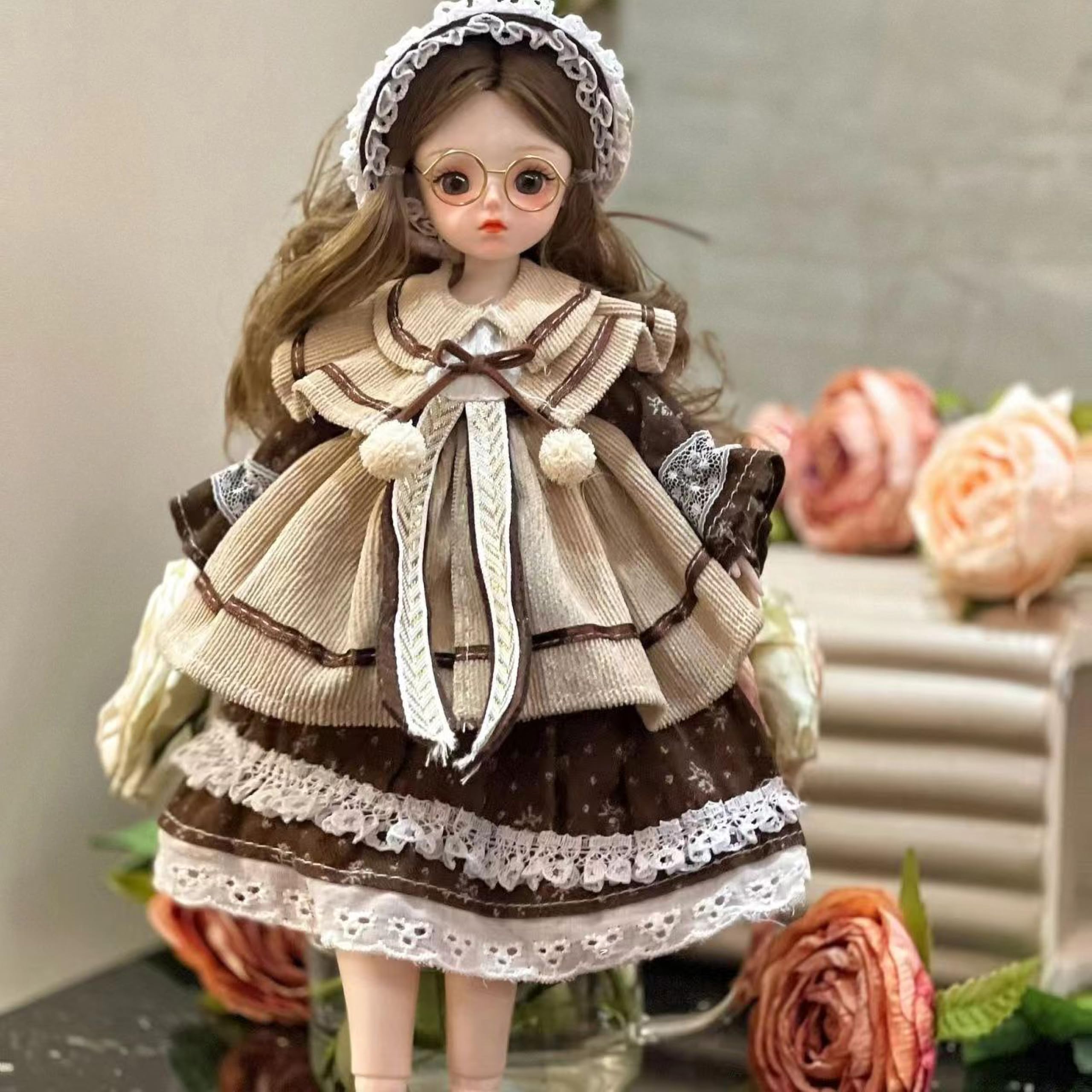 1/6 BJD Ball Jointed Blythe Smart Doll With Clothes - Anime Myou Kawaii Dolls (Black)