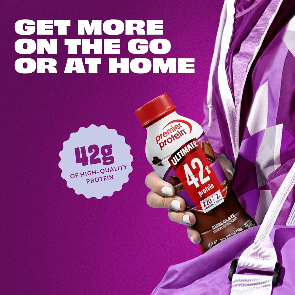 Premier Protein ULTIMATE 42g High Protein Shake, Chocolate, 12 Pack