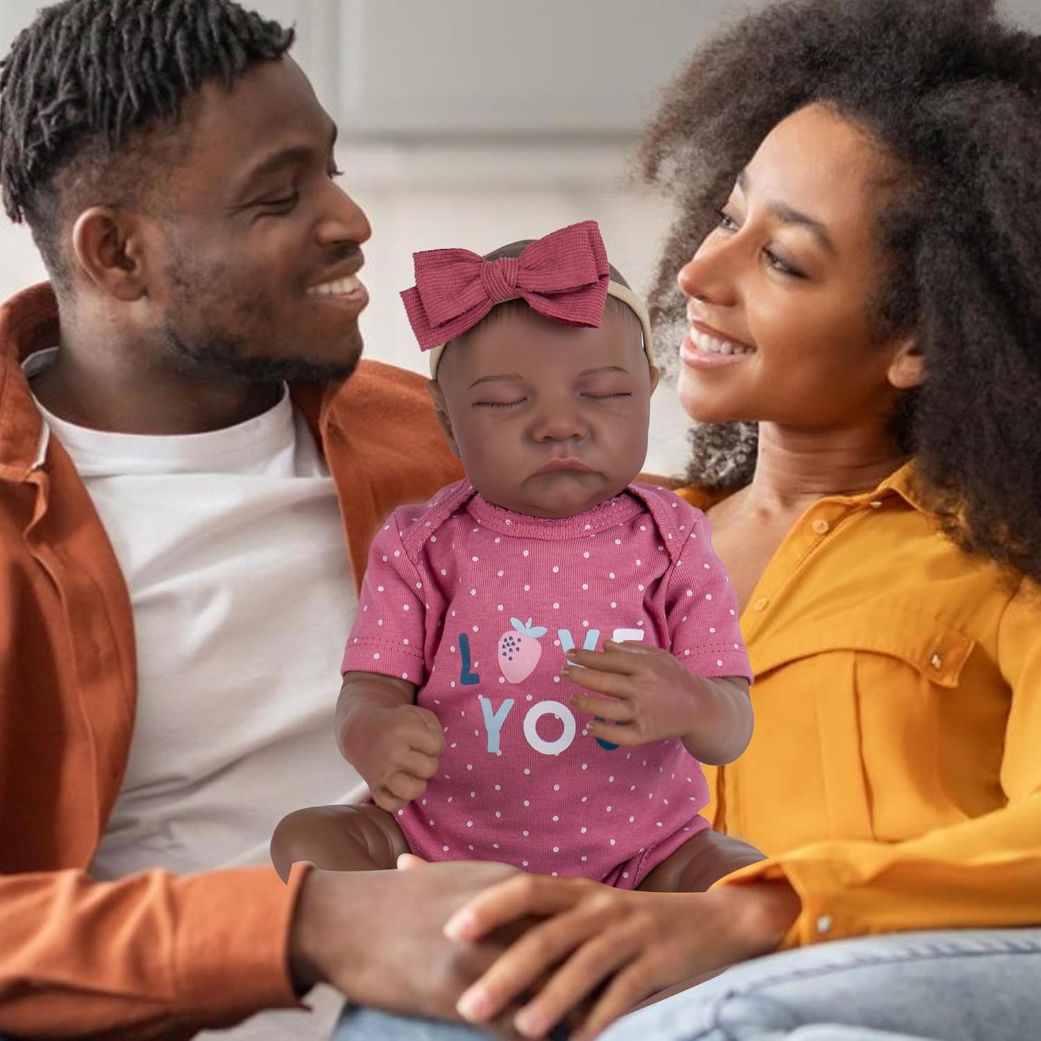 Milidool Reborn Baby Dolls Black Girl - 18-inch Realistic Baby Dolls, Lifelike Soft Vinyl Black American Doll, Nice Gift for Kids, Pre-Parents, Grand-Parents, Doll Collectors