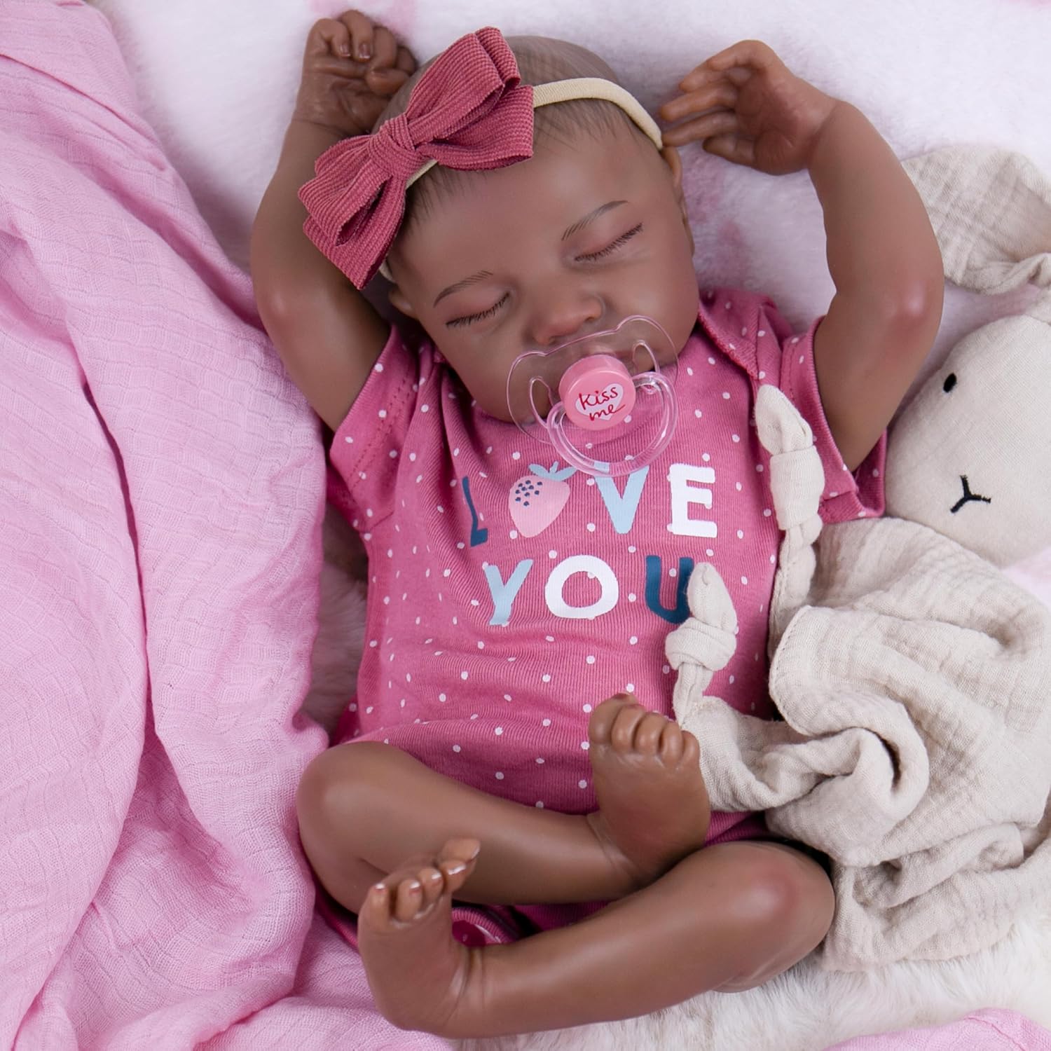 Milidool Reborn Baby Dolls Black Girl - 18-inch Realistic Baby Dolls, Lifelike Soft Vinyl Black American Doll, Nice Gift for Kids, Pre-Parents, Grand-Parents, Doll Collectors