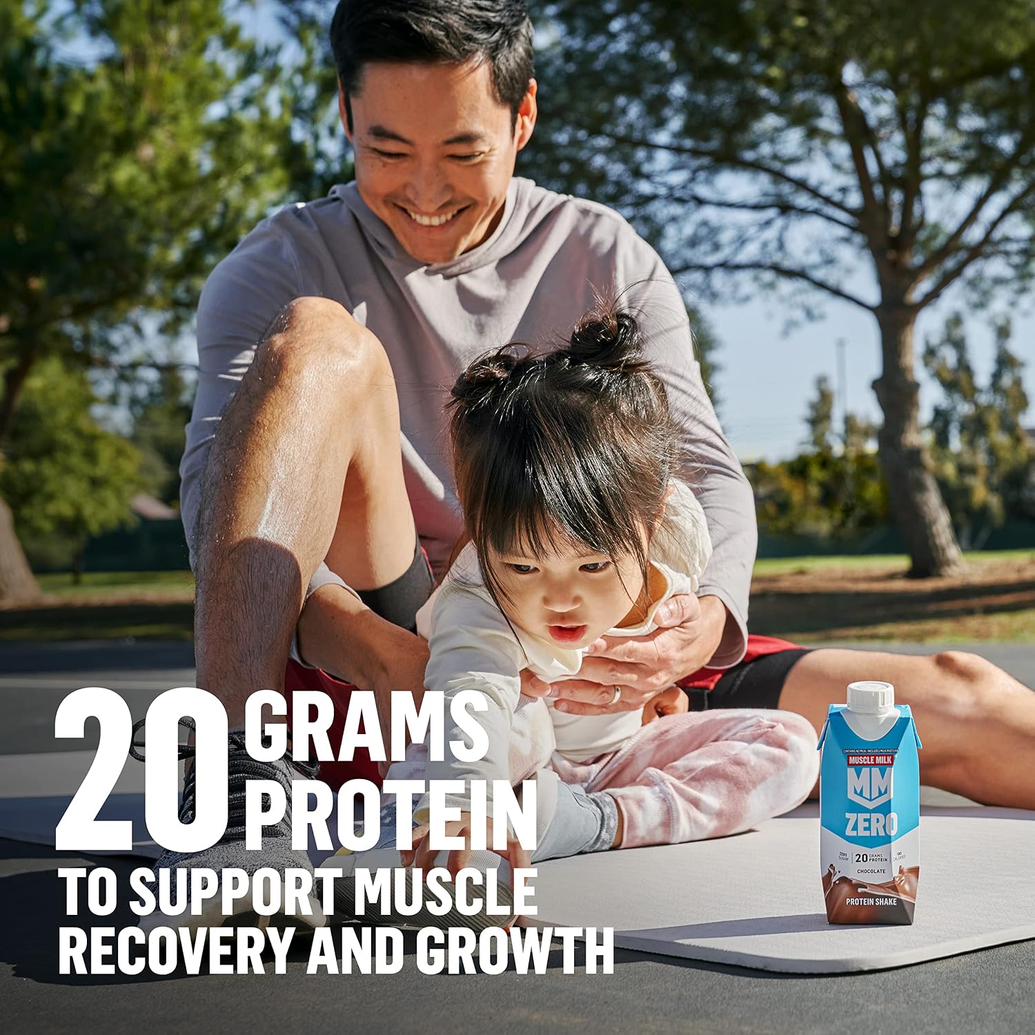 Muscle Milk Zero Protein Shake, Vanilla Crème, 20g Protein, Zero Sugar, 100 Calories, Calcium, Vitamins A, C & D, 4g Fiber, Energizing Snack, Workout Recovery, Packaging May Vary 11.16 Fl Oz (Pack of 12)