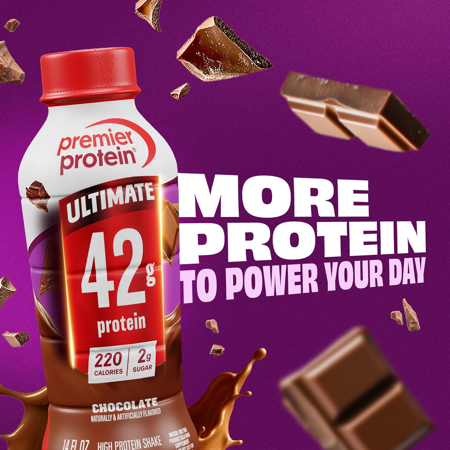 Premier Protein ULTIMATE 42g High Protein Shake, Chocolate, 12 Pack